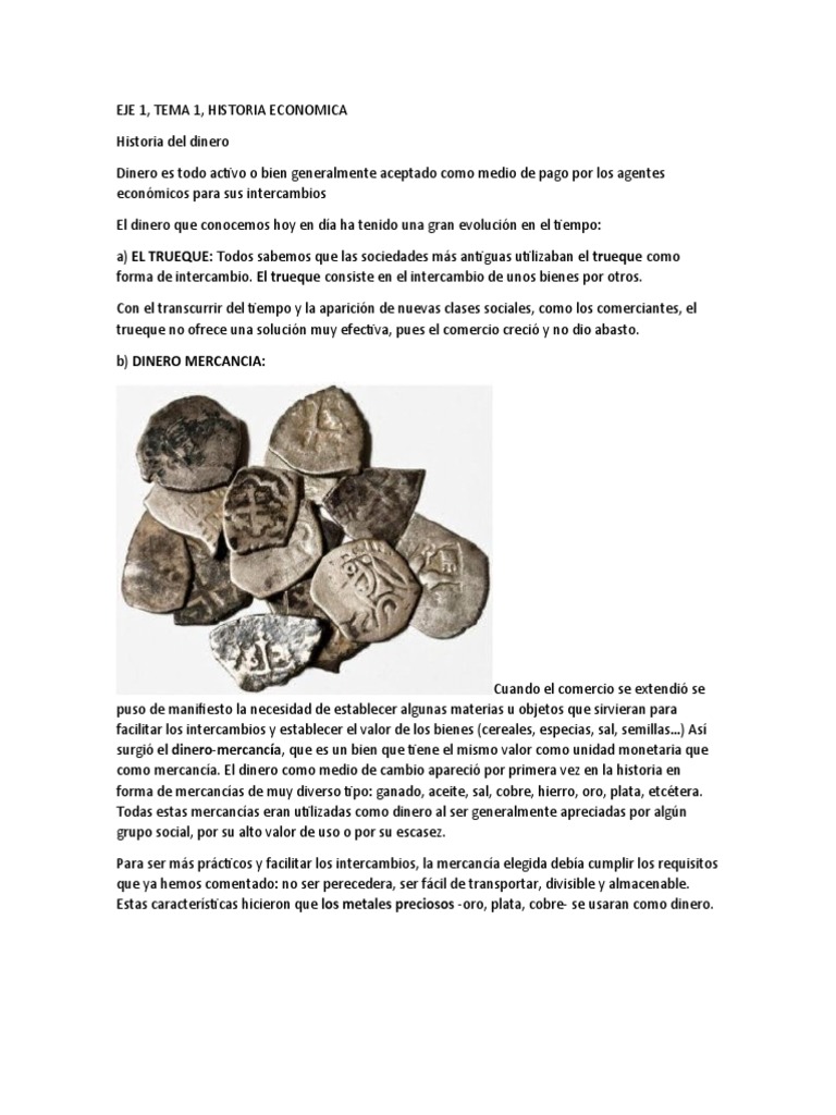 Evolución del Dinero a lo Largo de la Historia | PDF | Monedas | Dinero