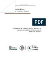 Reglamento de Transparencia y Acceso A La Información Pública Del Municipio de Tehuacán