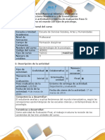 Guia de Actividades y Rúbrica de Evlauación - Paso 5 - Observo Mi Mundo Con Ojos de Psicólogo (Evaluación Final)