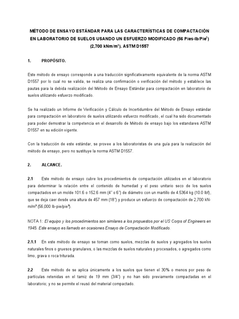 Astm d1557 determinacion de relaci n densidad humedad pdf