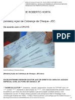 [Modelo] Ação de Cobrança de Cheque- JEC – BLOG JURÍDICO DE ROBERTO HORTA