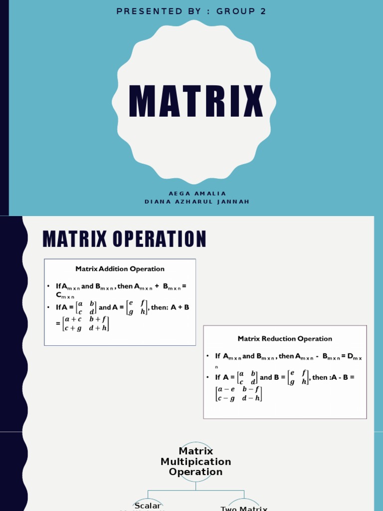 Matrix Operations and Types Explained | PDF | Matrix (Mathematics ...