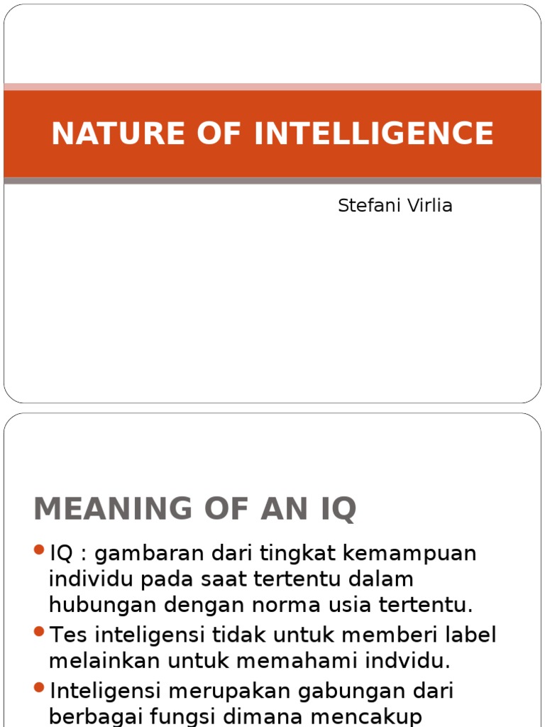 Nature of Intelligence | PDF