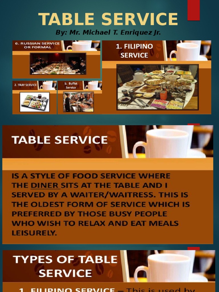 Table Service Guide by M. Enriquez Jr. | PDF