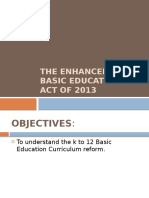 The Enhanced Basic Education Act of 2013 (K TO 12)