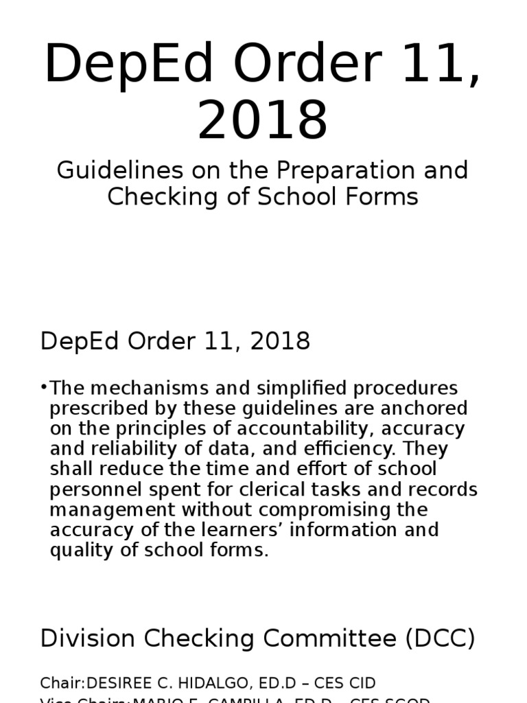 DepEd School Forms Management Guidelines | PDF | Learning | Behavior ...