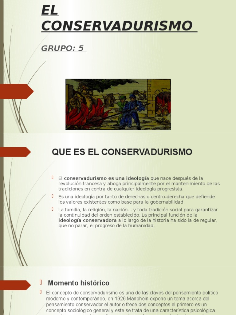 El Conservadurismo PDF Contrarrevolucionario Ideologías sociales