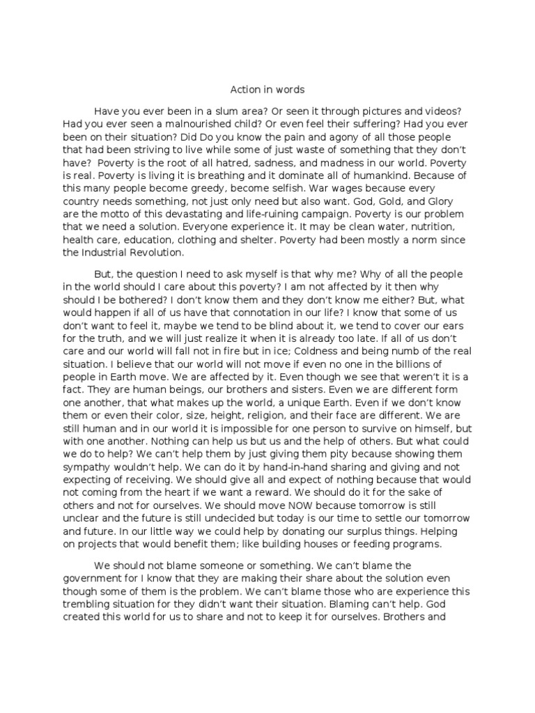 essay about poor man