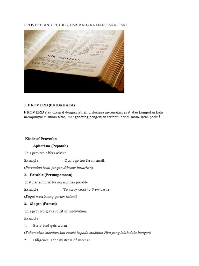 Proverb and Riddle | PDF