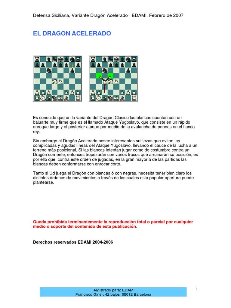 Dragon Acelerado PDF | PDF | Aperturas de ajedrez | Juegos de habilidad ...