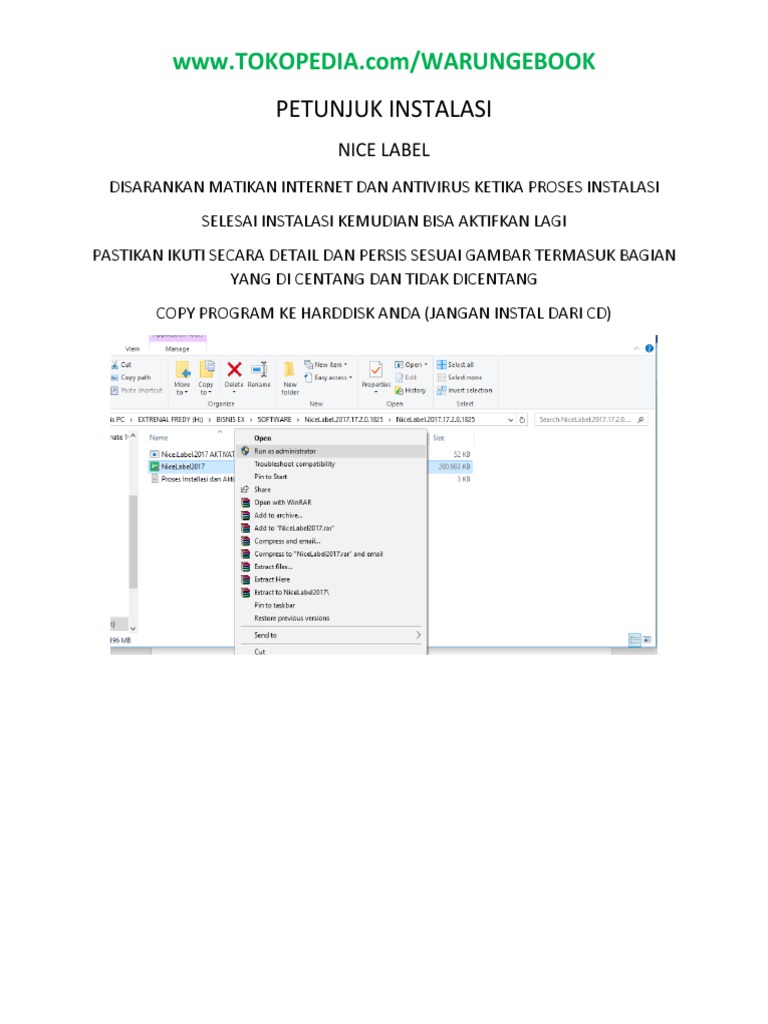 Panduan Instalasi NiceLabel 2017 | PDF | Komputer