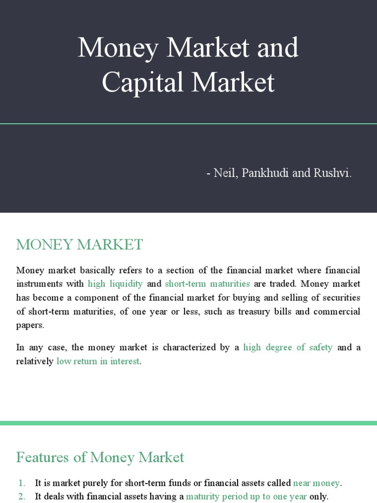 Money Market vs. Capital Market Overview | PDF | Capital Market ...
