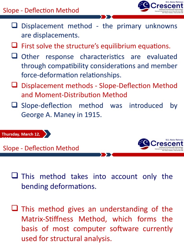 Slope-Deflection Method Overview | PDF