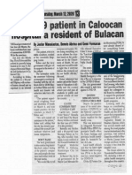 Peoples Journal, Mar. 12, 2020, COVID-19 Patient in Caloocan Hospital A Resident of Bulacan PDF