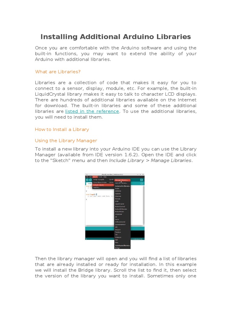 Installing Additional Arduino Libraries | PDF | Zip (File Format ...