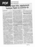 Philippine Star, Mar. 12, 2020, Lack of test kits equipment hamper fight vs COVID-19.pdf