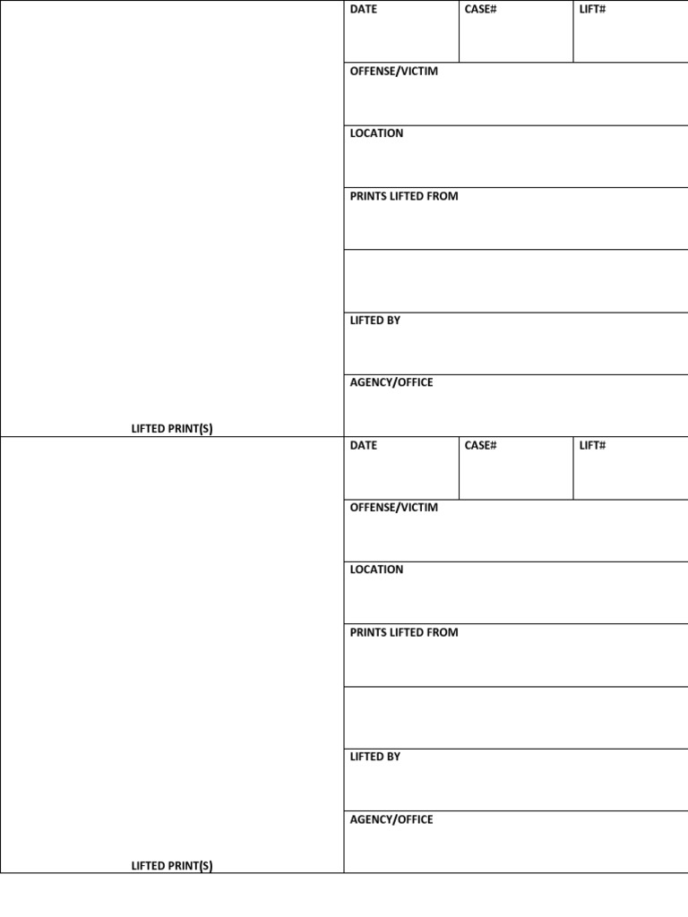 Latent Print Transfer Documentation | PDF