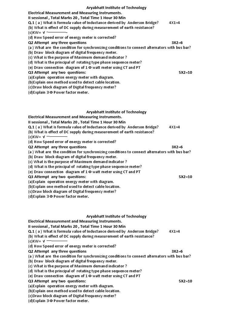 Electrical Measurement and Measuring Instruments PDF Metre Manufactured Goods