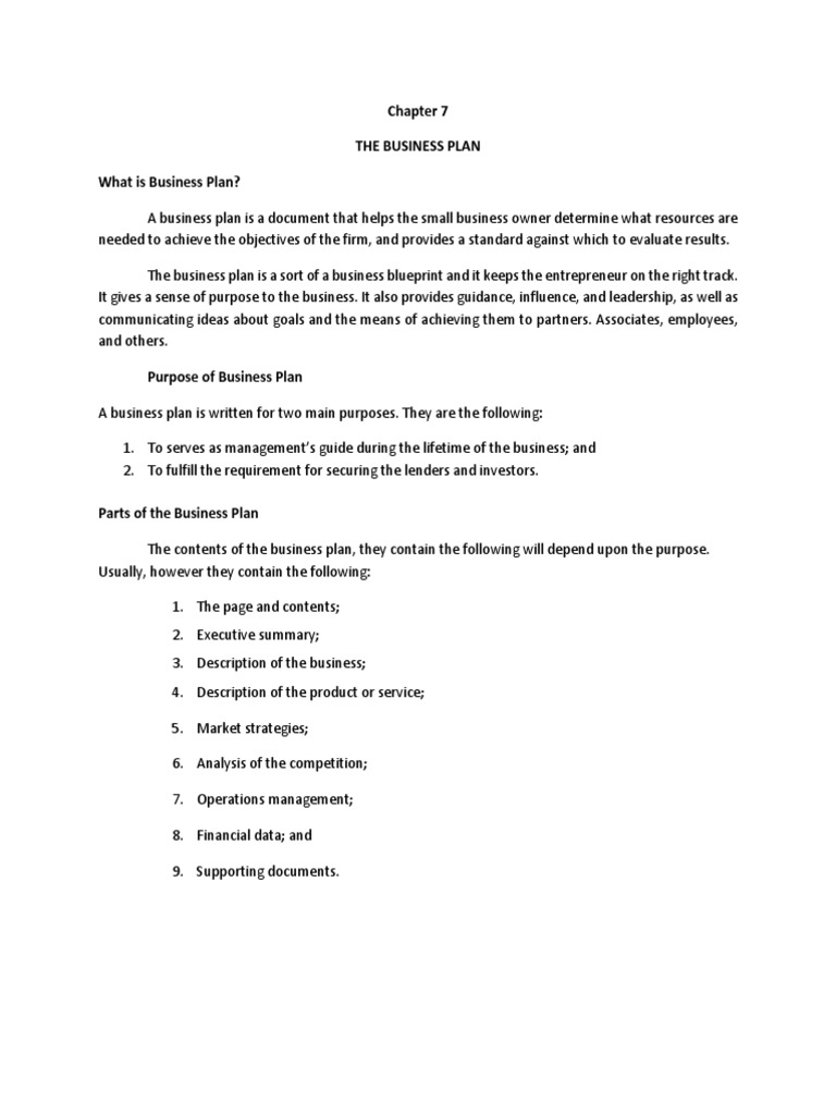 Chapter 7 THE BUSINESS PLAN | PDF | Expense | Pricing