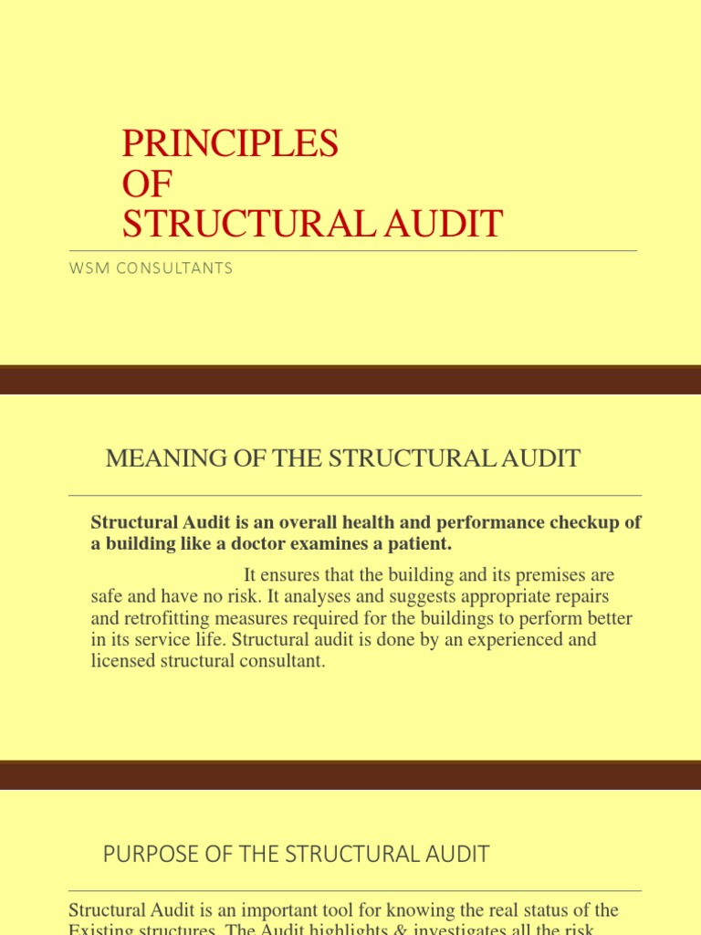 Structural Audit Principles and Purpose | PDF | Concrete | Applied And ...