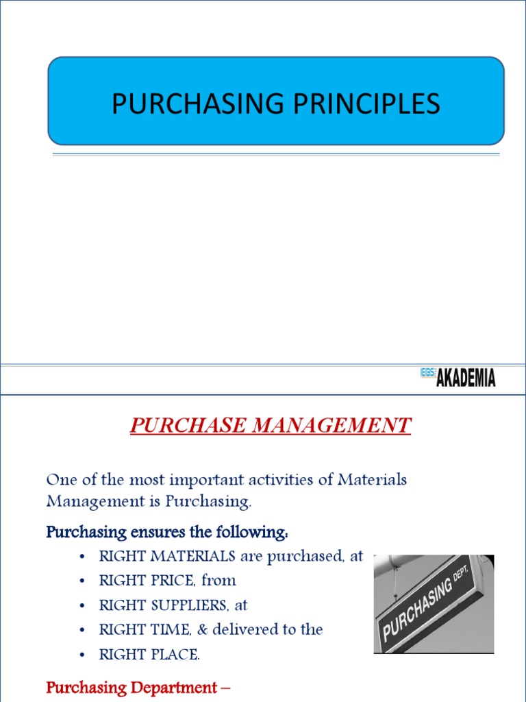 Principles of Purchasing Management | PDF | Procurement | Supply Chain