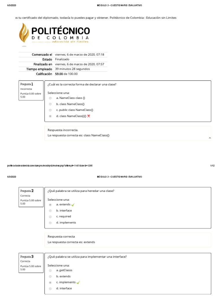 Respuestas Módulo 3 PHP | PDF | Modelos de computación | Software