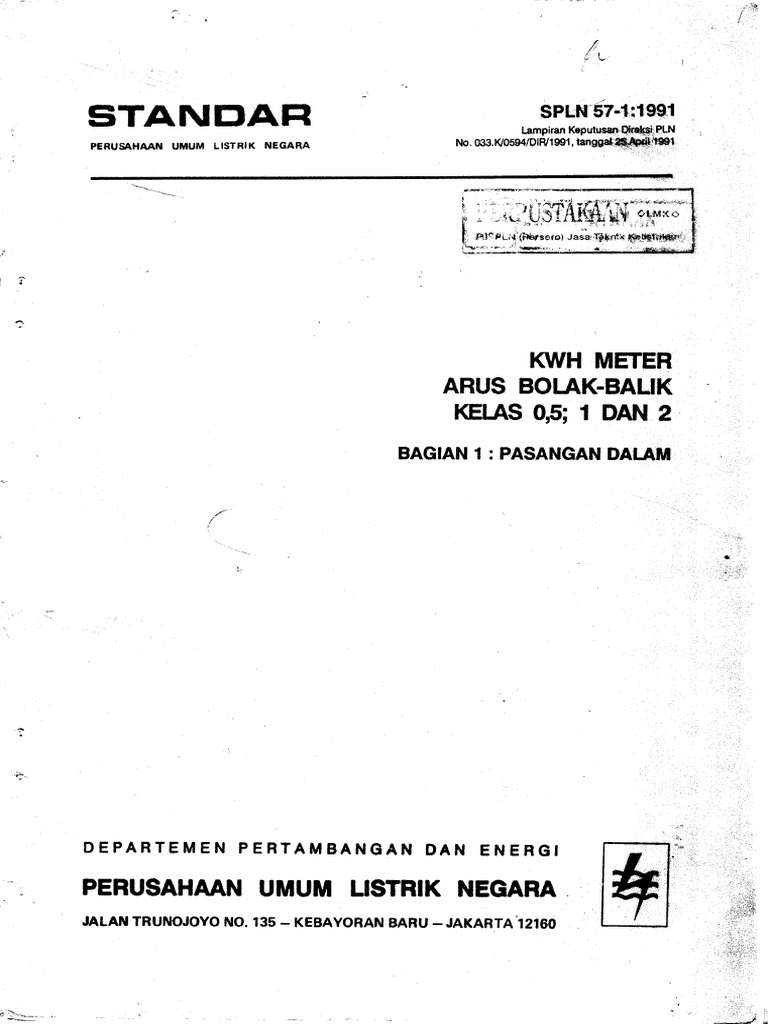 Spln 57 1 1991 kwh meter klas 0 5 1 2 bag 1 pasangan dalam pdf