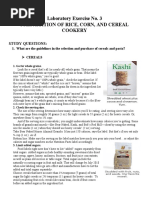 Cooking Guidelines for Rice, Corn and Cereals