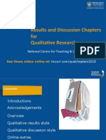 Qualitative Results and Discussion Chapters