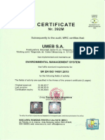 Certificat ISO 14001