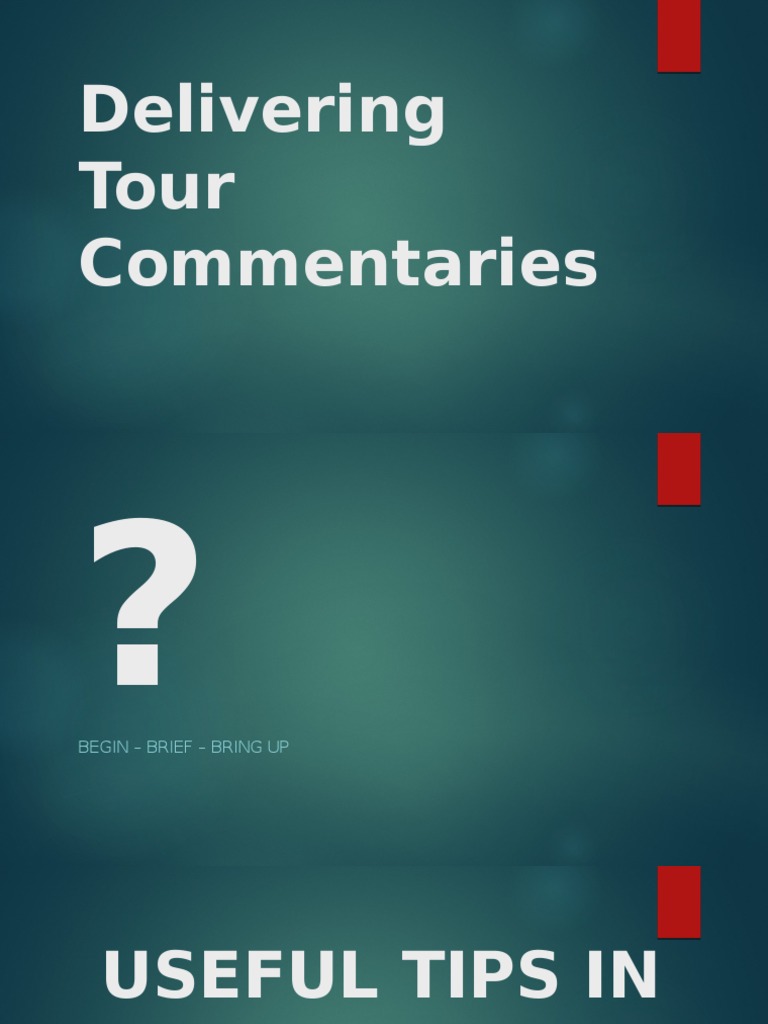 Effective Tour Commentary Tips | PDF | Career & Growth