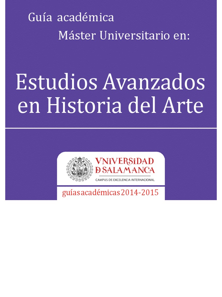 GUIA MASTER Historia Del Arte PDF Evaluación Plan de estudios