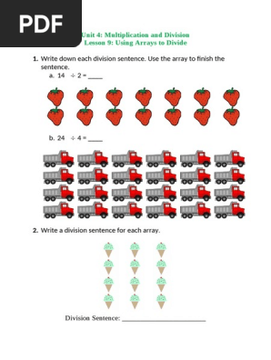 Using Arrays To Divide Practice Questions | Pdf