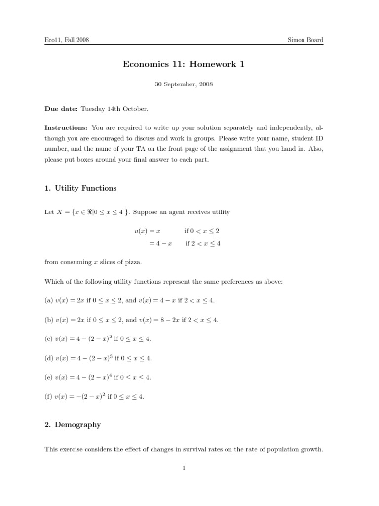 Econ11 Hw Pdf Production Function Utility