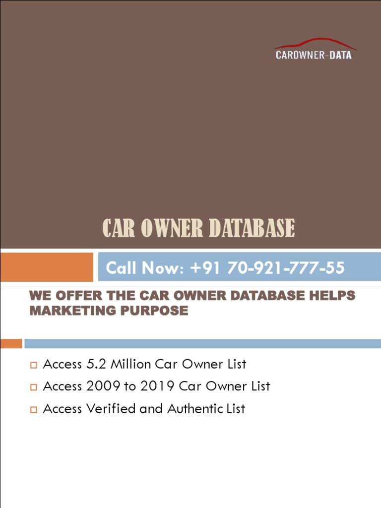 Comprehensive Car Owner Database | PDF