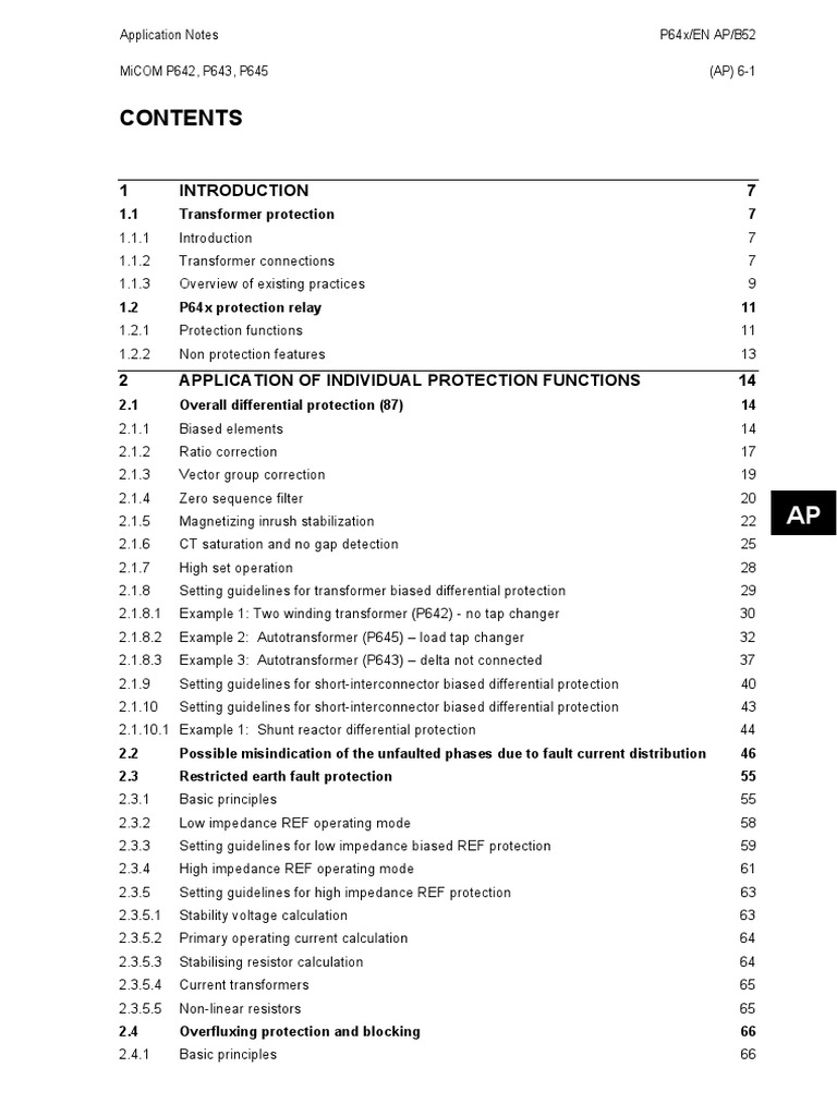 Application of Protection and Monitoring Functions in Transformer