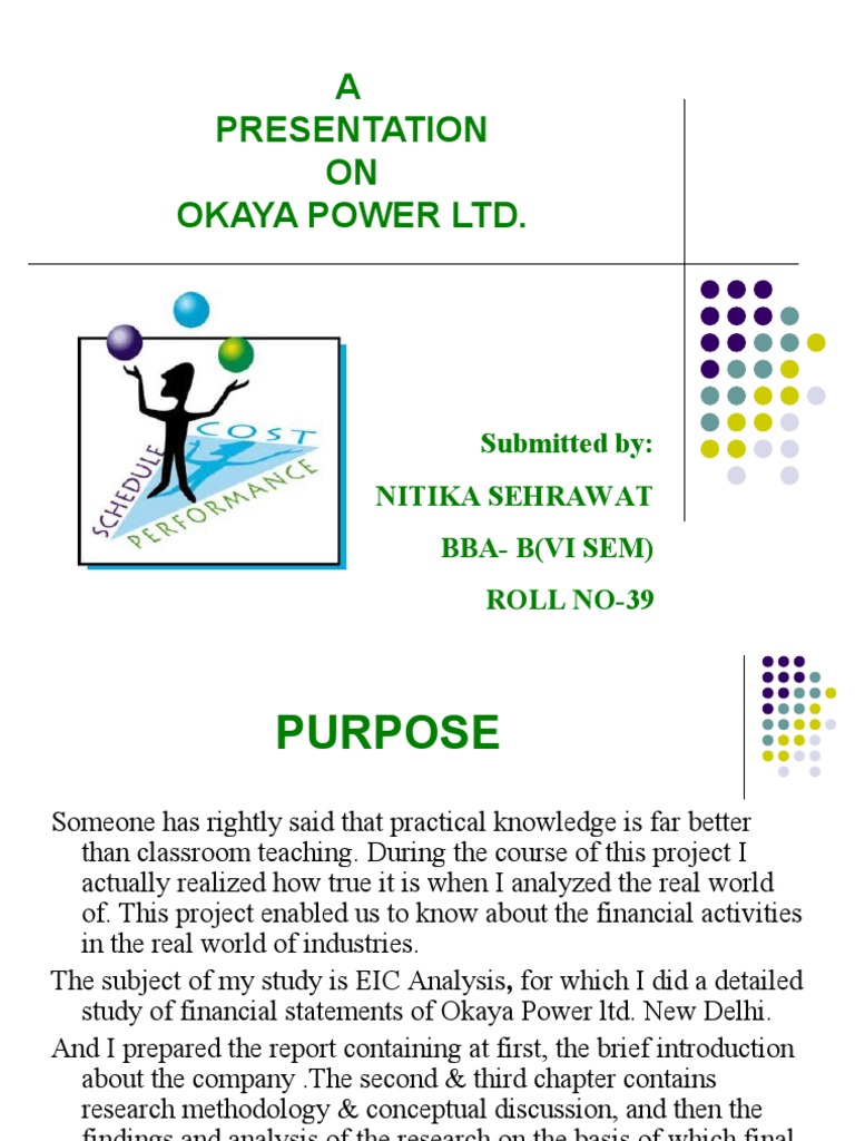 EIC Analysis of Okaya Power Ltd PDF Inventory Profit (Economics)