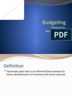 Budgeting: Prepared By: Keizha V. Ronatay