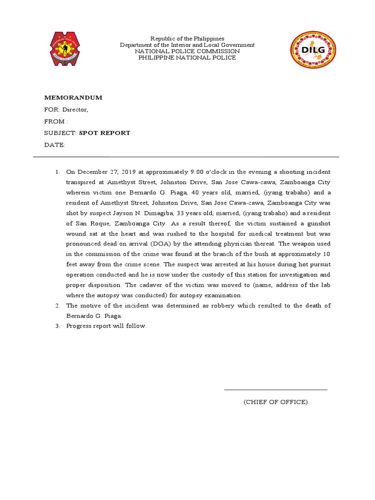 Zamboanga City Shooting Incident Report | PDF