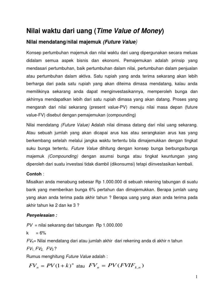 Modul 1 TVOM | PDF | Pengelolaan Keuangan & Uang