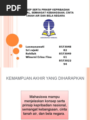 Ppt 5 Konsep Serta Prinsip Kepribadian Nasional Sk Cta Dan Bela Negara