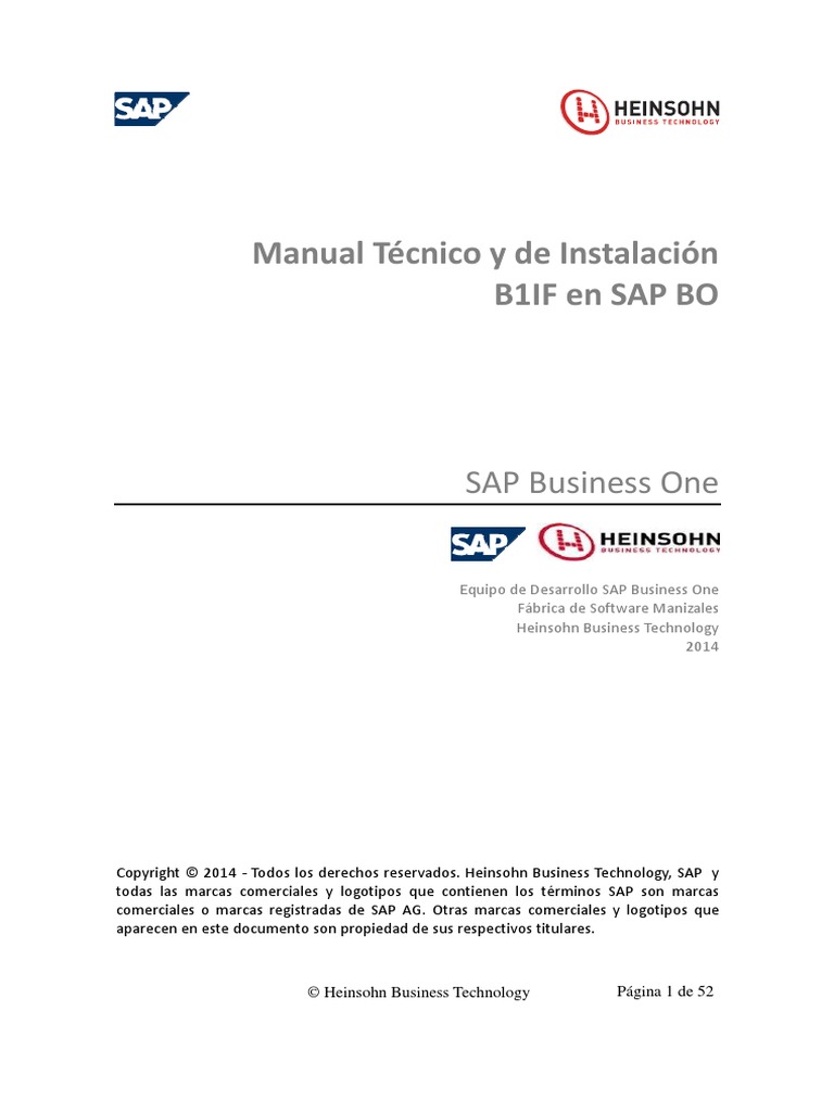 Manual Tecnico de Instalacion SAP BO PL10 B1if y SAP Mobile PDF | PDF ... 