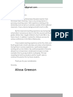 Alissa Greeson Cover Letter