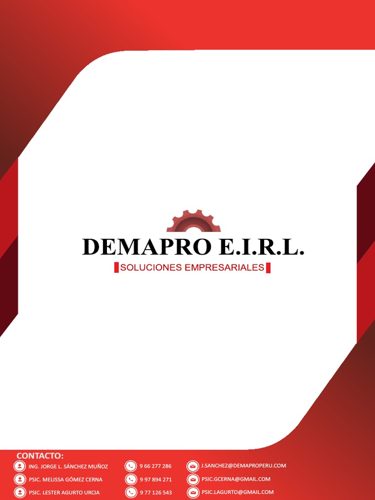 Servicios de DEMAPRO E.I.R.L. | PDF | Ciencias del comportamiento ...