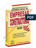 Comentarios Prácticos Al Régimen Fiscal de Empresas Constructoras 2020