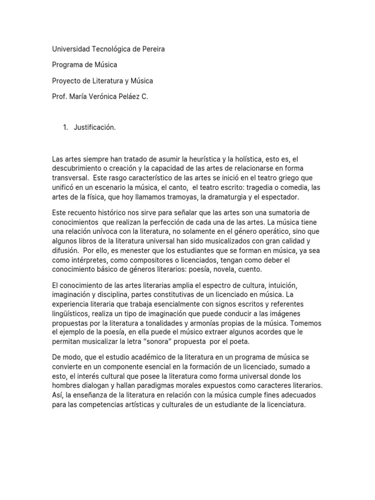 Relación entre Música y Literatura en Educación | PDF | Teatro ...