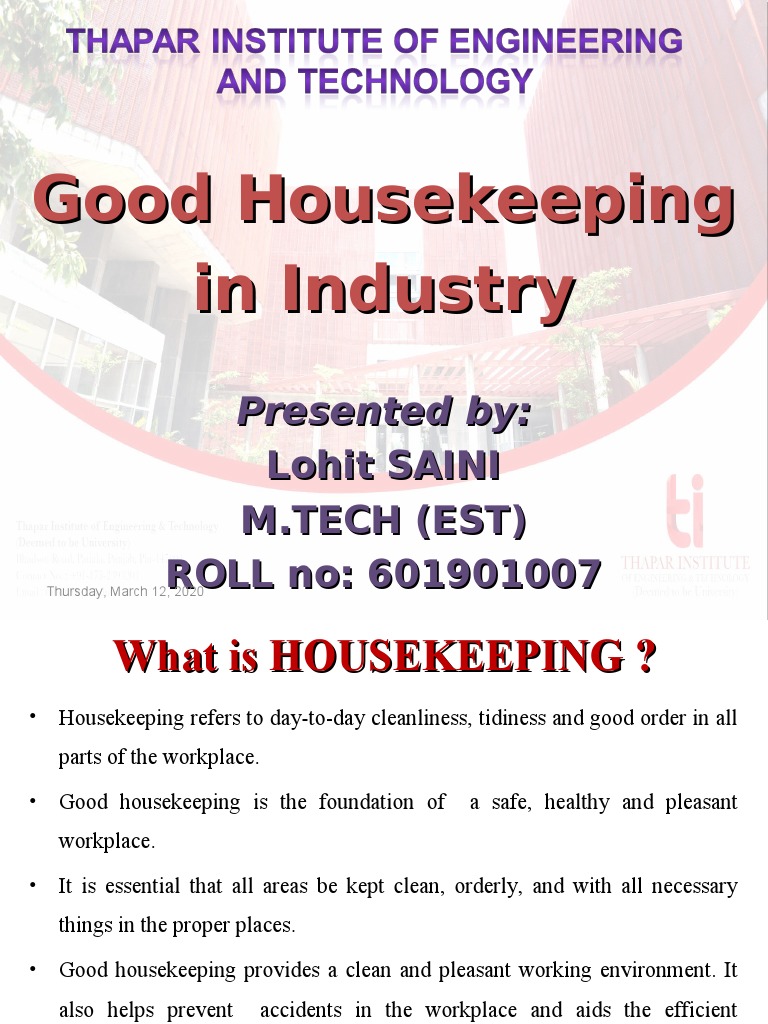 Housekeeping PDF Housekeeping Economic Sectors