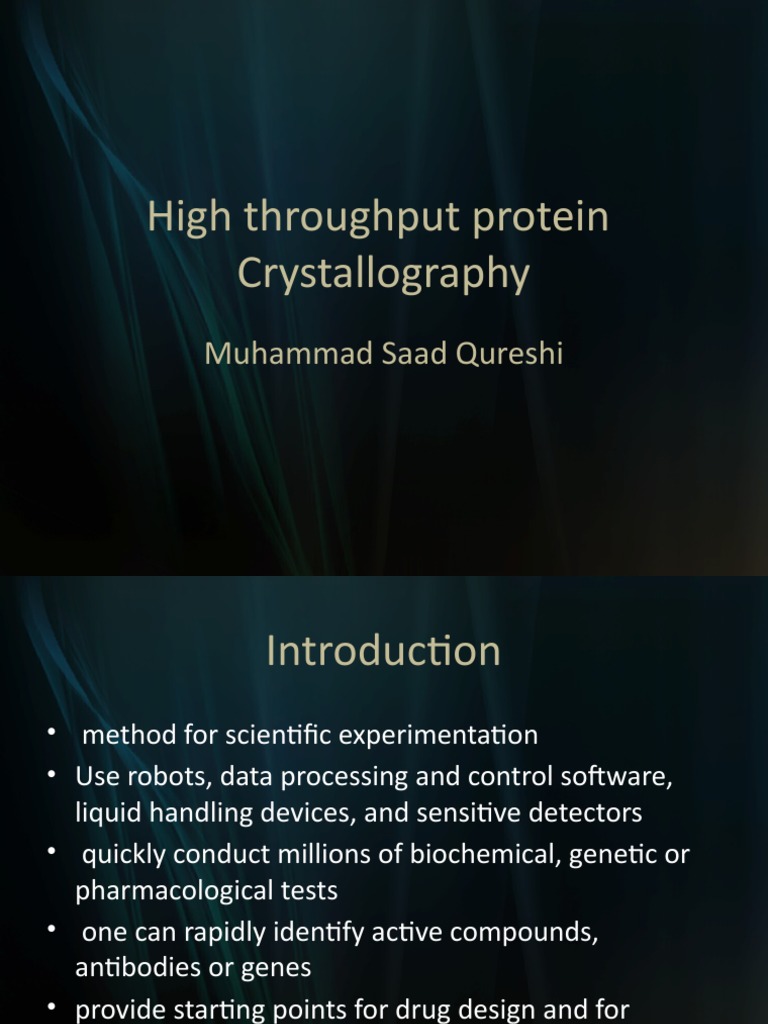 High Throughput Protein Crystallography | PDF | Science & Mathematics