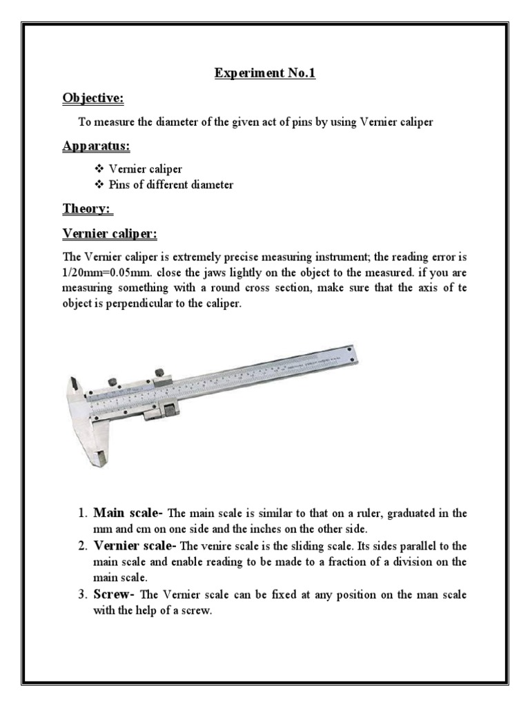Vernier caliper theory discount