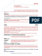 Career Break CV Template